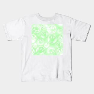 Green Tie-Dye Smileys Kids T-Shirt